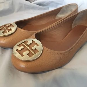 Tory Burch Reva Royal Tan Gold Tumbled Leather 9
